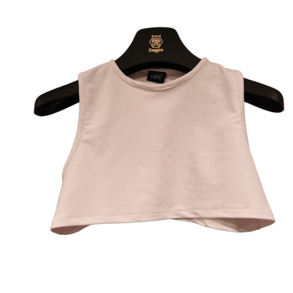 White crop ribbed costom made CROP Top.Size small. - Picture 2 of 6